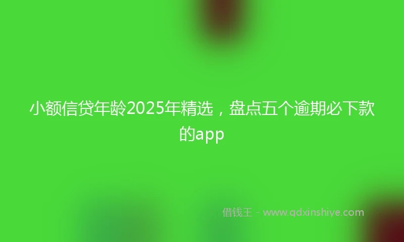 小额信贷年龄2025年精选，盘点五个逾期必下款的app