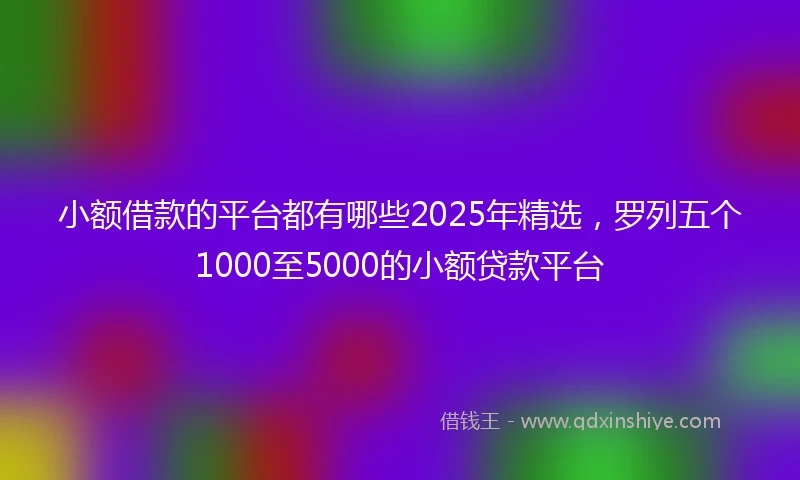 小额借款的平台都有哪些2025年精选，罗列五个1000至5000的小额贷款平台