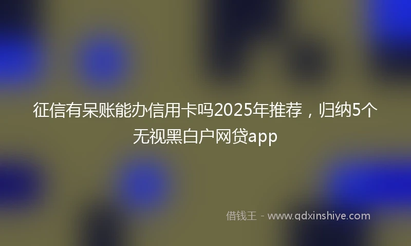 征信有呆账能办信用卡吗2025年推荐，归纳5个无视黑白户网贷app