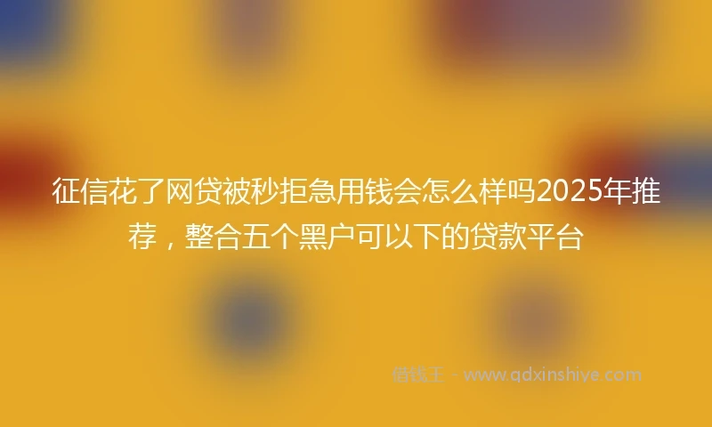 征信花了网贷被秒拒急用钱会怎么样吗2025年推荐，整合五个黑户可以下的贷款平台