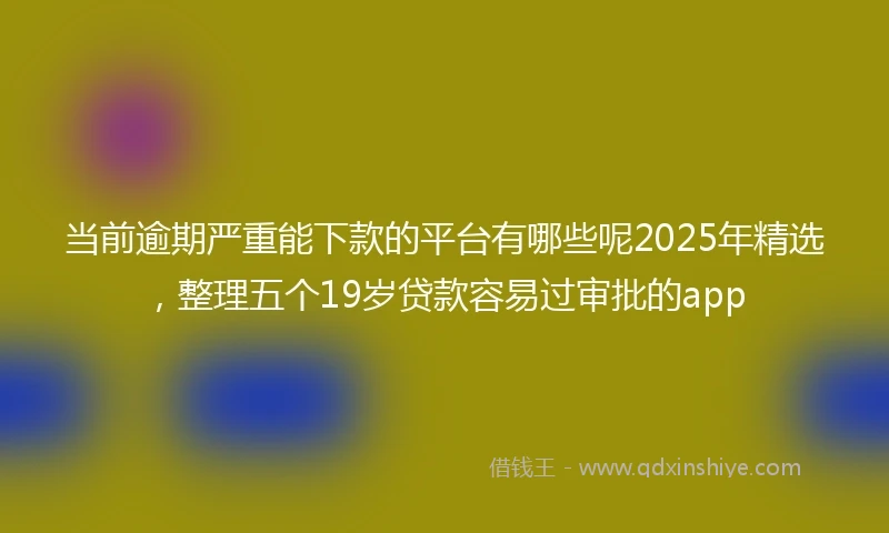 当前逾期严重能下款的平台有哪些呢2025年精选，整理五个19岁贷款容易过审批的app