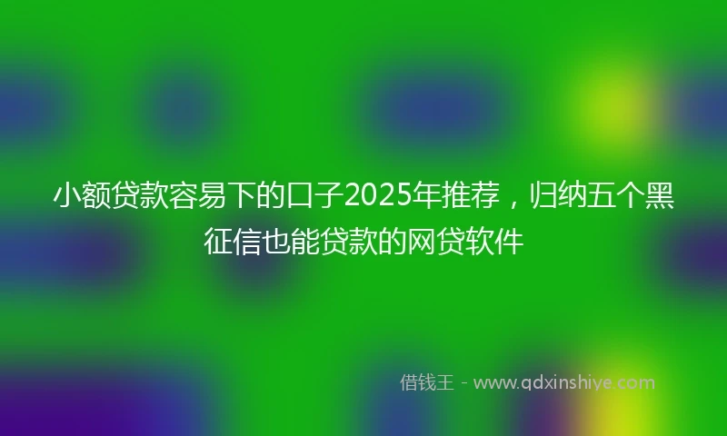 小额贷款容易下的口子2025年推荐，归纳五个黑征信也能贷款的网贷软件