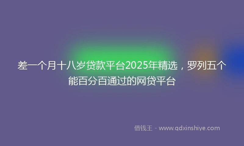 差一个月十八岁贷款平台2025年精选，罗列五个能百分百通过的网贷平台