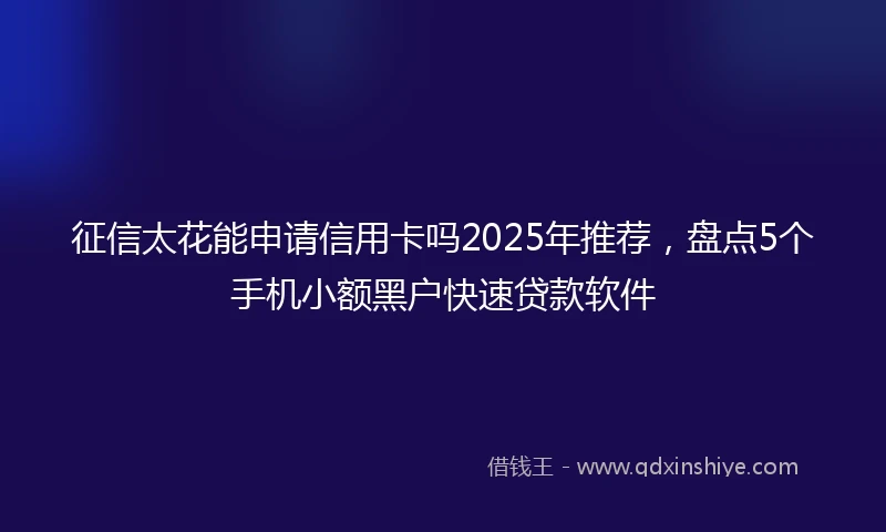 征信太花能申请信用卡吗2025年推荐，盘点5个手机小额黑户快速贷款软件