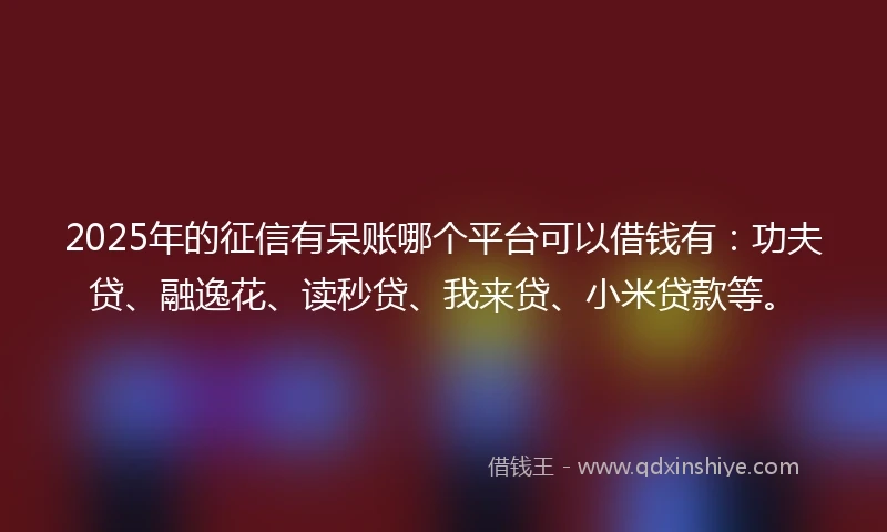 2025年的征信有呆账哪个平台可以借钱有：功夫贷、融逸花、读秒贷、我来贷、小米贷款等。