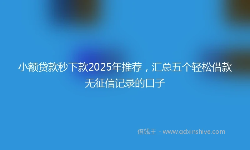 小额贷款秒下款2025年推荐，汇总五个轻松借款无征信记录的口子
