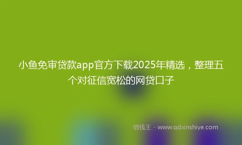 小鱼免审贷款app官方下载2025年精选，整理五个对征信宽松的网贷口子