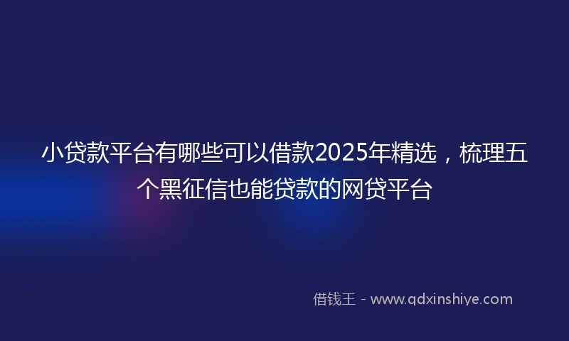 小贷款平台有哪些可以借款2025年精选，梳理五个黑征信也能贷款的网贷平台