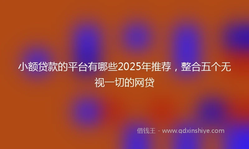 小额贷款的平台有哪些2025年推荐，整合五个无视一切的网贷