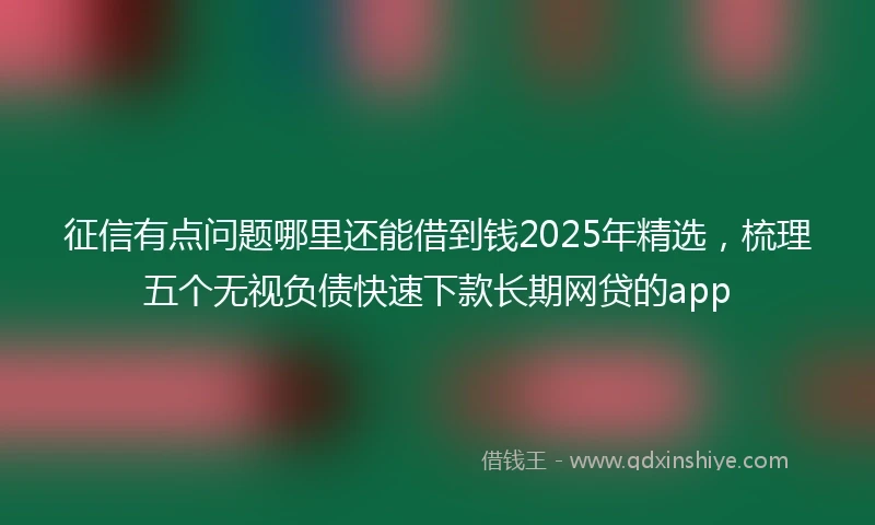 征信有点问题哪里还能借到钱2025年精选，梳理五个无视负债快速下款长期网贷的app