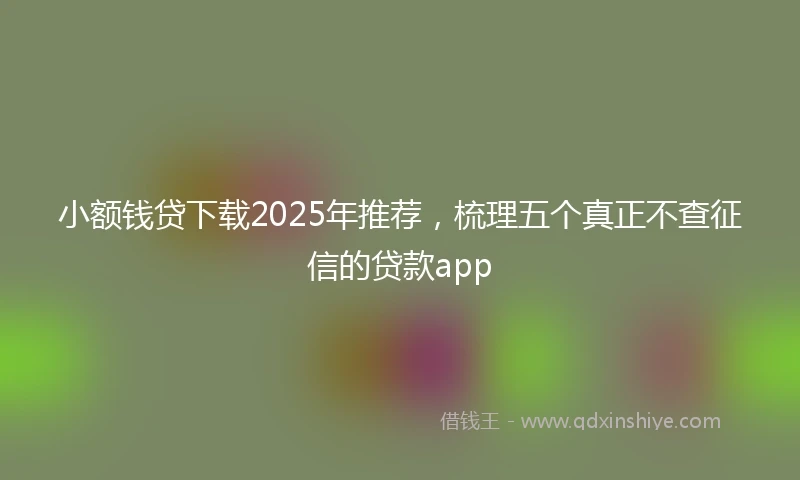 小额钱贷下载2025年推荐，梳理五个真正不查征信的贷款app