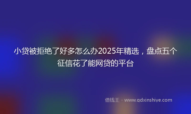 小贷被拒绝了好多怎么办2025年精选，盘点五个征信花了能网贷的平台
