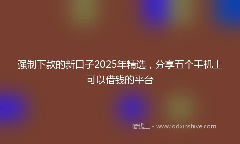 强制下款的新口子2025年精选，分享五个手机上可以借钱的平台