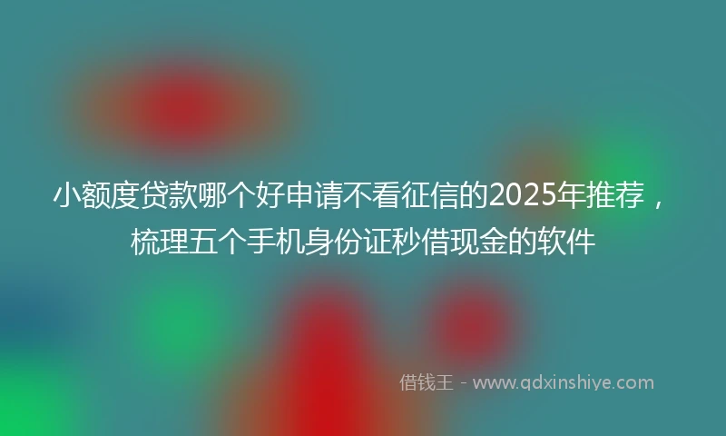 小额度贷款哪个好申请不看征信的2025年推荐，梳理五个手机身份证秒借现金的软件