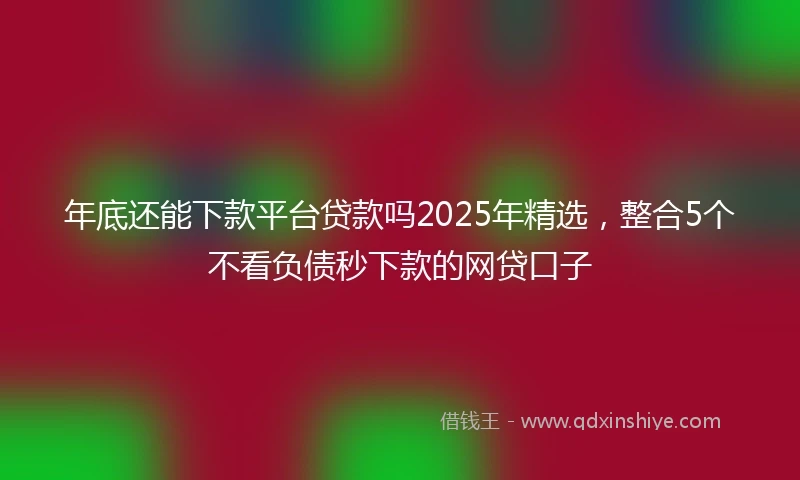 年底还能下款平台贷款吗2025年精选，整合5个不看负债秒下款的网贷口子