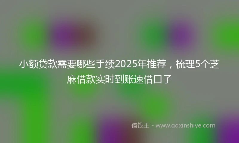 小额贷款需要哪些手续2025年推荐，梳理5个芝麻借款实时到账速借口子