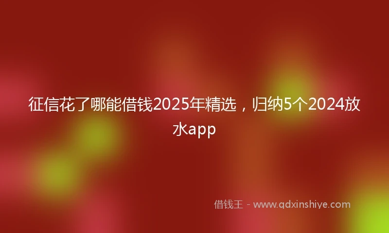 征信花了哪能借钱2025年精选，归纳5个2024放水app