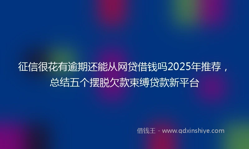 征信很花有逾期还能从网贷借钱吗2025年推荐,总结五个摆脱欠款束缚贷款新平台