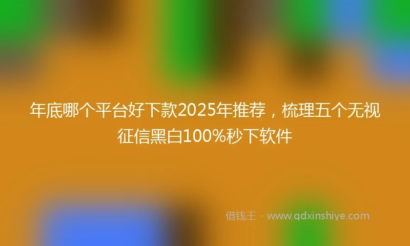 年底哪个平台好下款2025年推荐，梳理五个无视征信黑白100%秒下软件