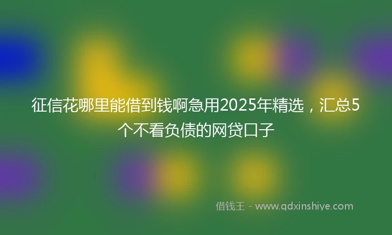 征信花哪里能借到钱啊急用2025年精选，汇总5个不看负债的网贷口子