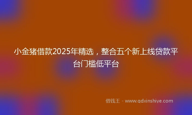 小金猪借款2025年精选，整合五个新上线贷款平台门槛低平台