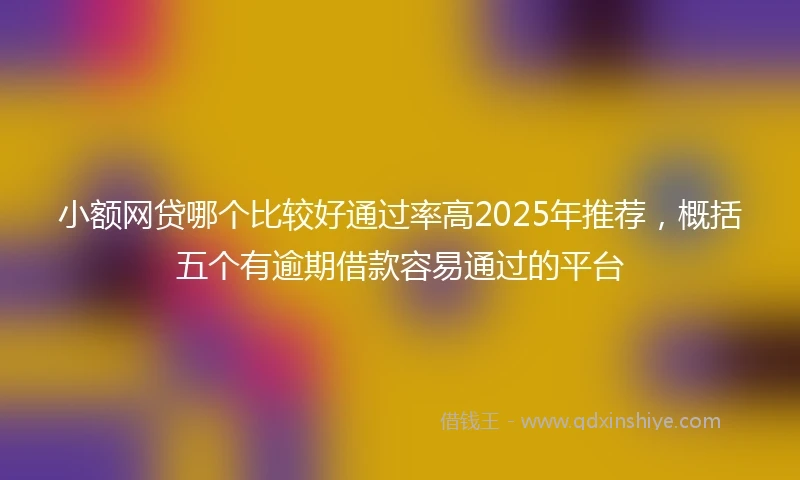 小额网贷哪个比较好通过率高2025年推荐，概括五个有逾期借款容易通过的平台