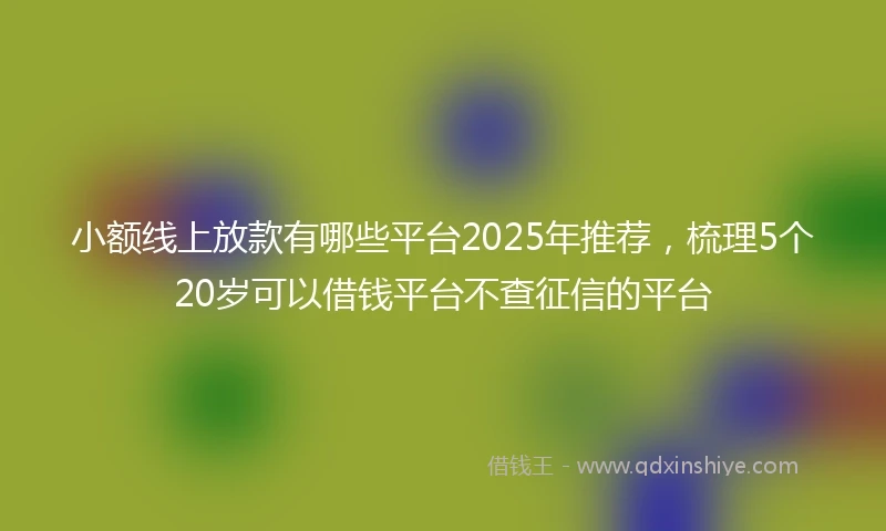 小额线上放款有哪些平台2025年推荐，梳理5个20岁可以借钱平台不查征信的平台