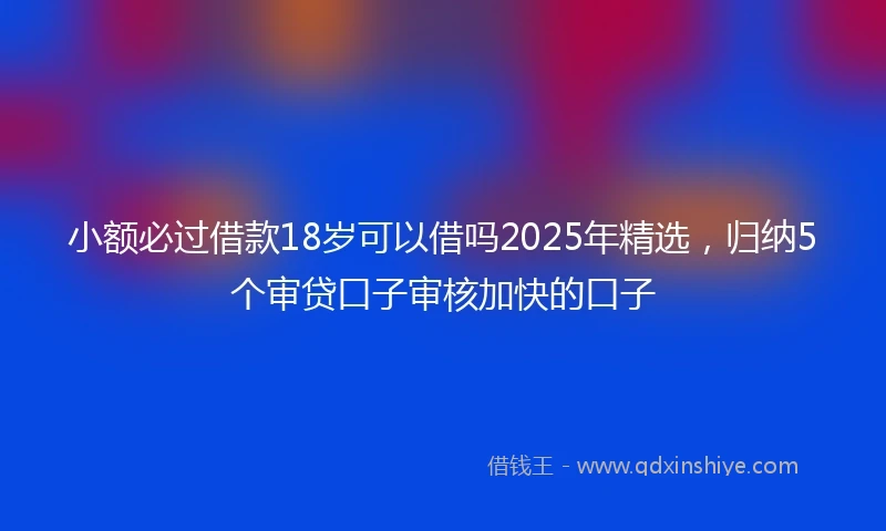 小额必过借款18岁可以借吗2025年精选，归纳5个审贷口子审核加快的口子