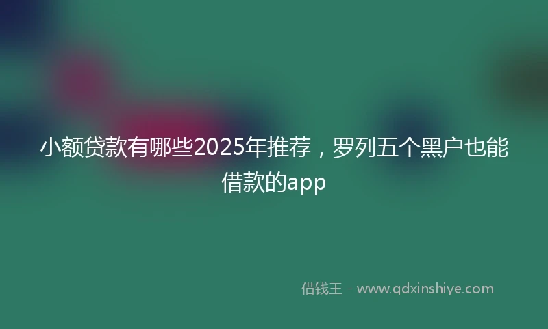 小额贷款有哪些2025年推荐，罗列五个黑户也能借款的app