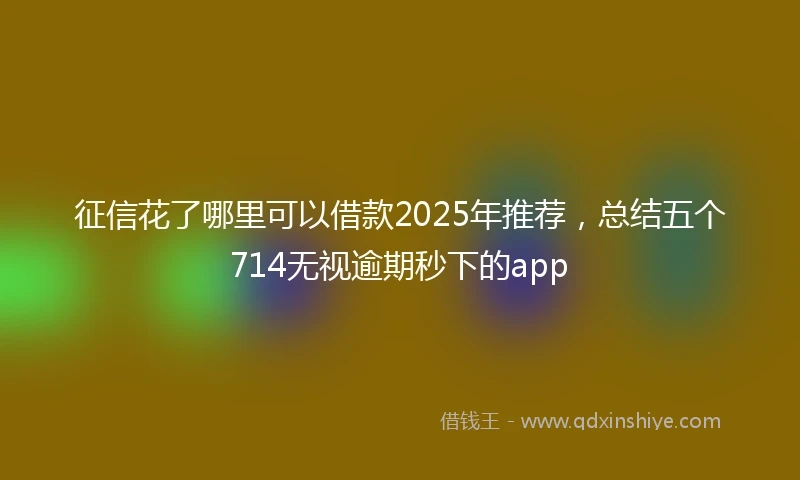 征信花了哪里可以借款2025年推荐,总结五个714无视逾期秒下的app