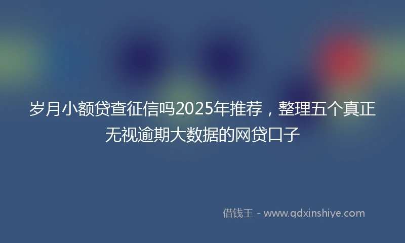 岁月小额贷查征信吗2025年推荐，整理五个真正无视逾期大数据的网贷口子
