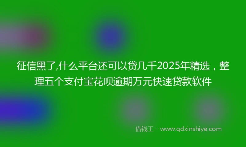 征信黑了,什么平台还可以贷几千2025年精选，整理五个支付宝花呗逾期万元快速贷款软件