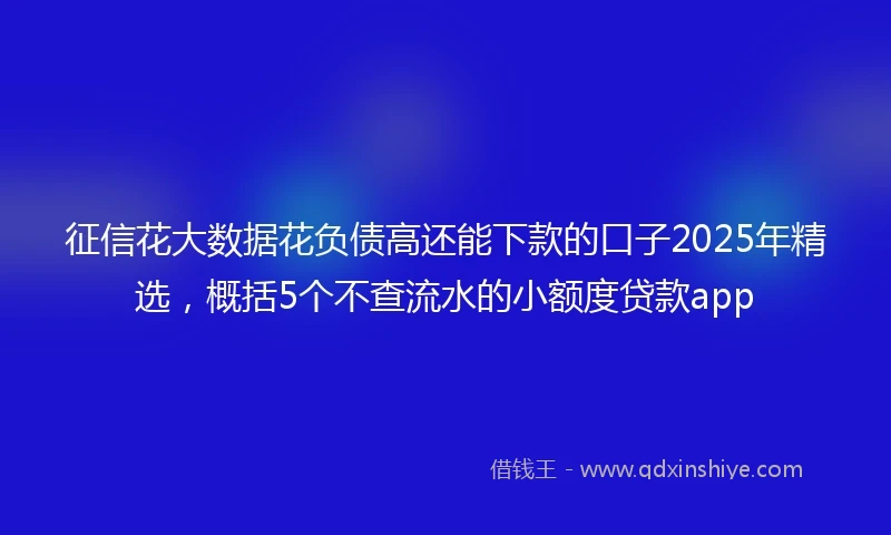 征信花大数据花负债高还能下款的口子2025年精选，概括5个不查流水的小额度贷款app