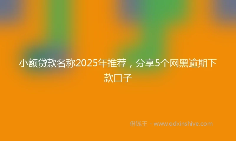 小额贷款名称2025年推荐，分享5个网黑逾期下款口子