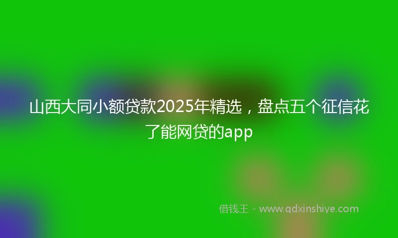 山西大同小额贷款2025年精选，盘点五个征信花了能网贷的app