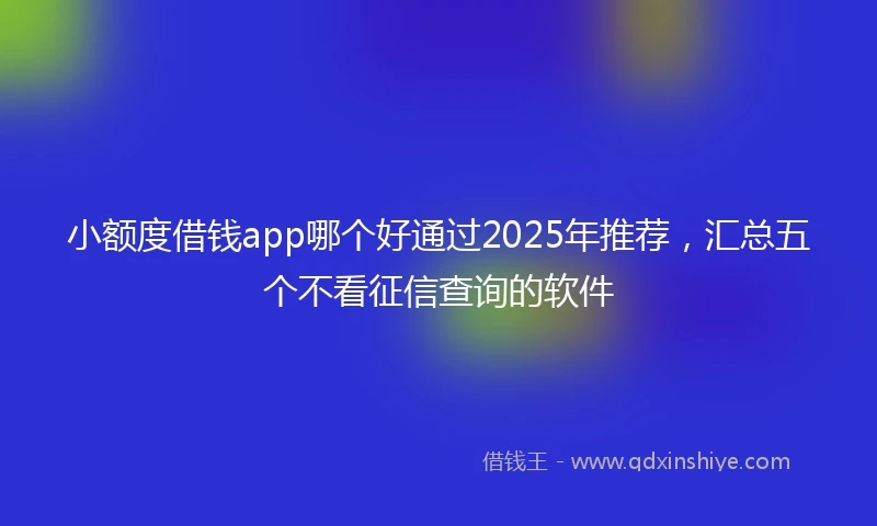 小额度借钱app哪个好通过2025年推荐，汇总五个不看征信查询的软件