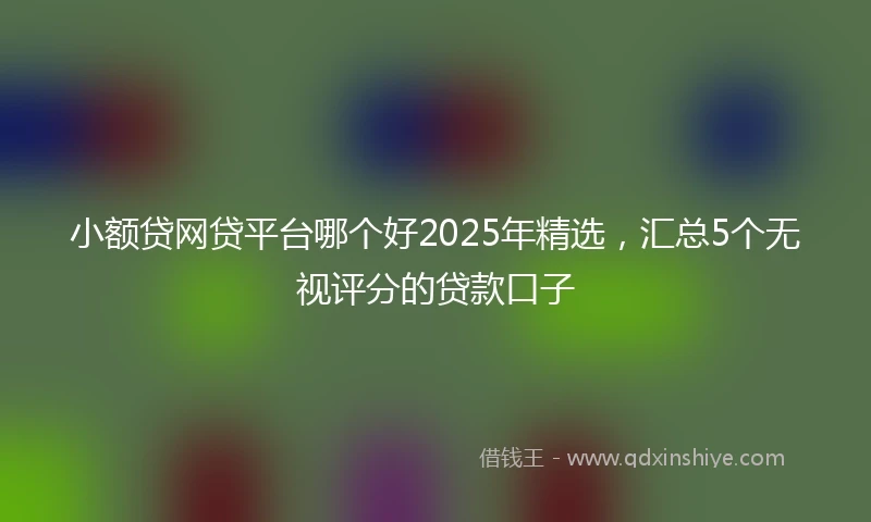 小额贷网贷平台哪个好2025年精选，汇总5个无视评分的贷款口子