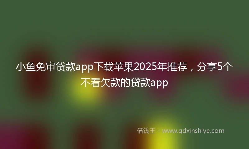 小鱼免审贷款app下载苹果2025年推荐，分享5个不看欠款的贷款app