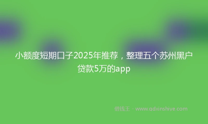 小额度短期口子2025年推荐，整理五个苏州黑户贷款5万的app