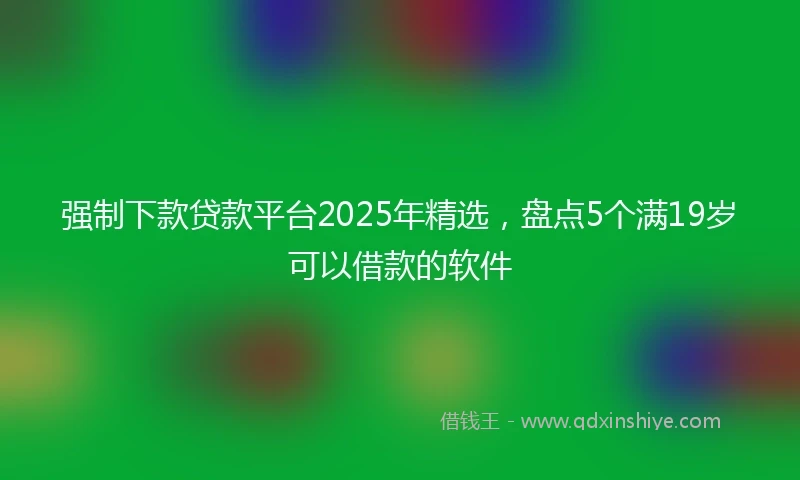 强制下款贷款平台2025年精选，盘点5个满19岁可以借款的软件