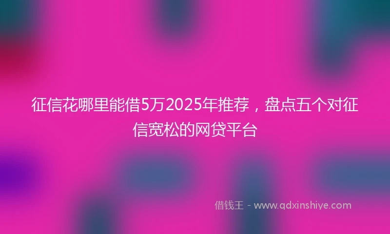 征信花哪里能借5万2025年推荐，盘点五个对征信宽松的网贷平台