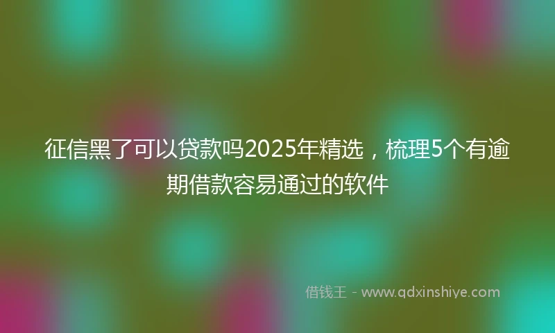 征信黑了可以贷款吗2025年精选，梳理5个有逾期借款容易通过的软件