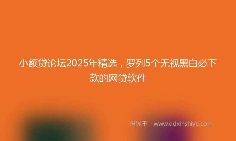 小额贷论坛2025年精选，罗列5个无视黑白必下款的网贷软件