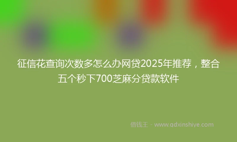 征信花查询次数多怎么办网贷2025年推荐，整合五个秒下700芝麻分贷款软件