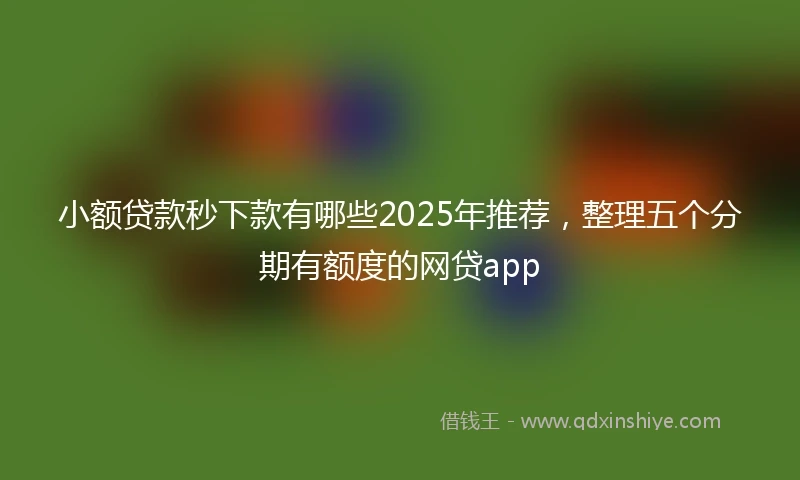 小额贷款秒下款有哪些2025年推荐，整理五个分期有额度的网贷app