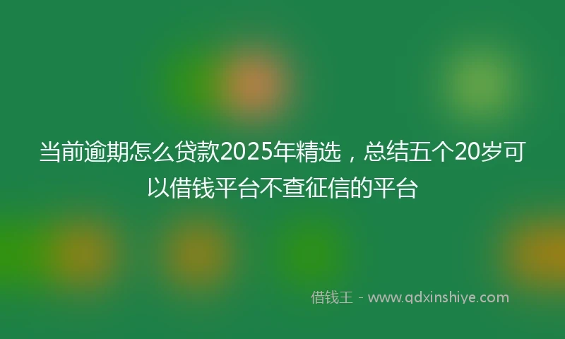 当前逾期怎么贷款2025年精选，总结五个20岁可以借钱平台不查征信的平台