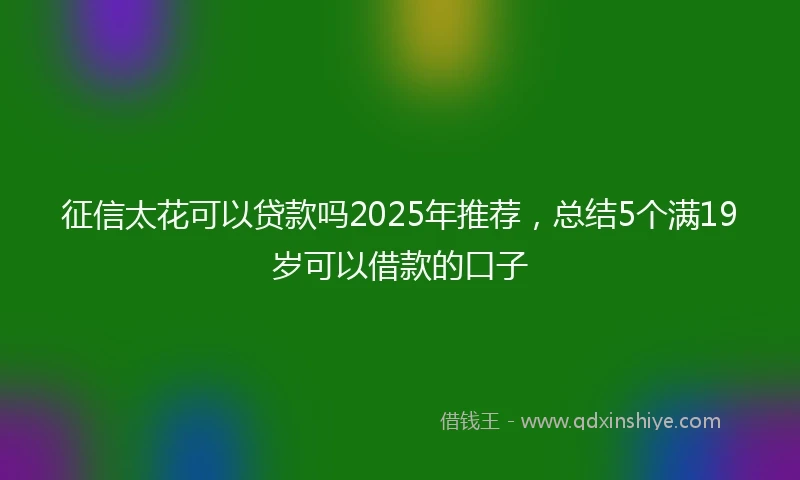 征信太花可以贷款吗2025年推荐，总结5个满19岁可以借款的口子
