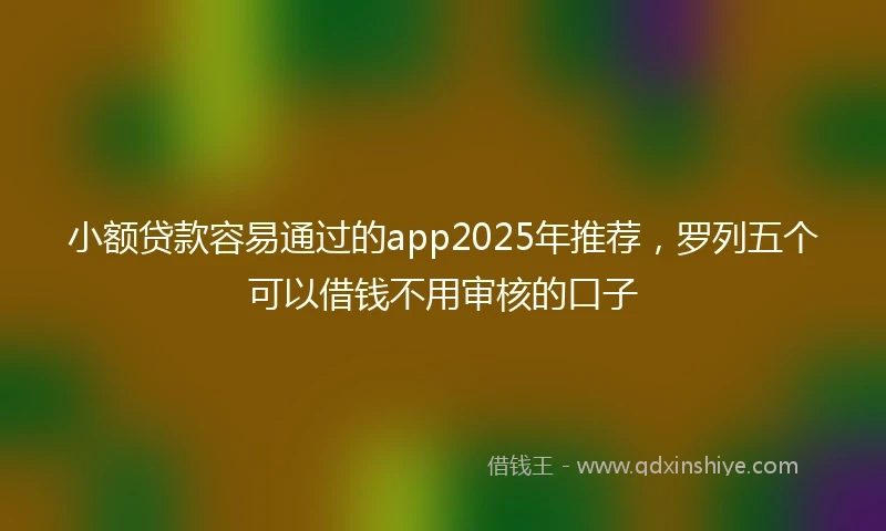 小额贷款容易通过的app2025年推荐，罗列五个可以借钱不用审核的口子