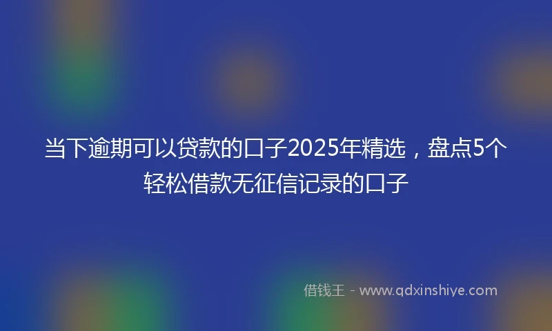 当下逾期可以贷款的口子2025年精选，盘点5个轻松借款无征信记录的口子