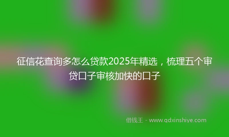 征信花查询多怎么贷款2025年精选，梳理五个审贷口子审核加快的口子